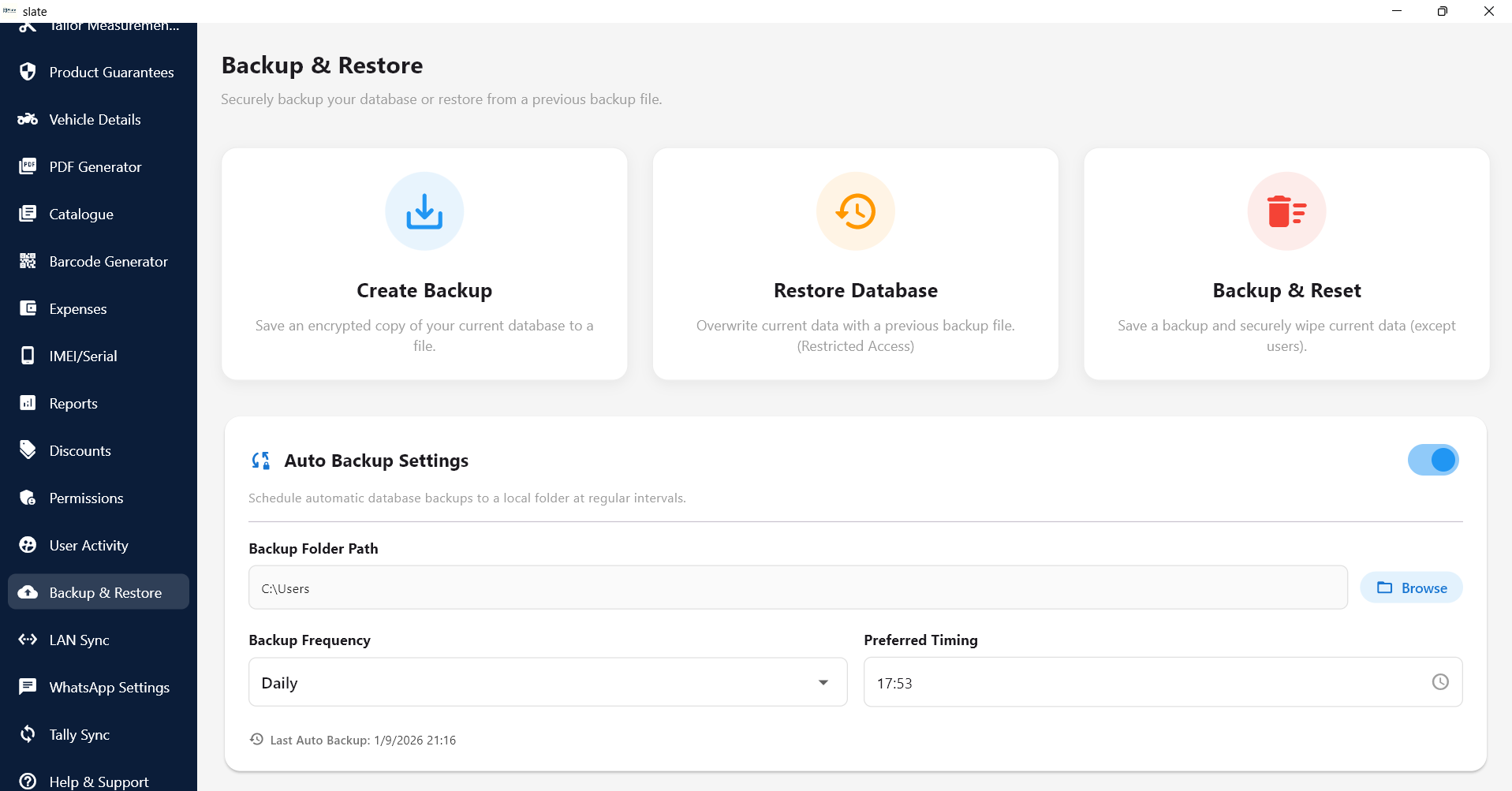 Database Backup & Restore