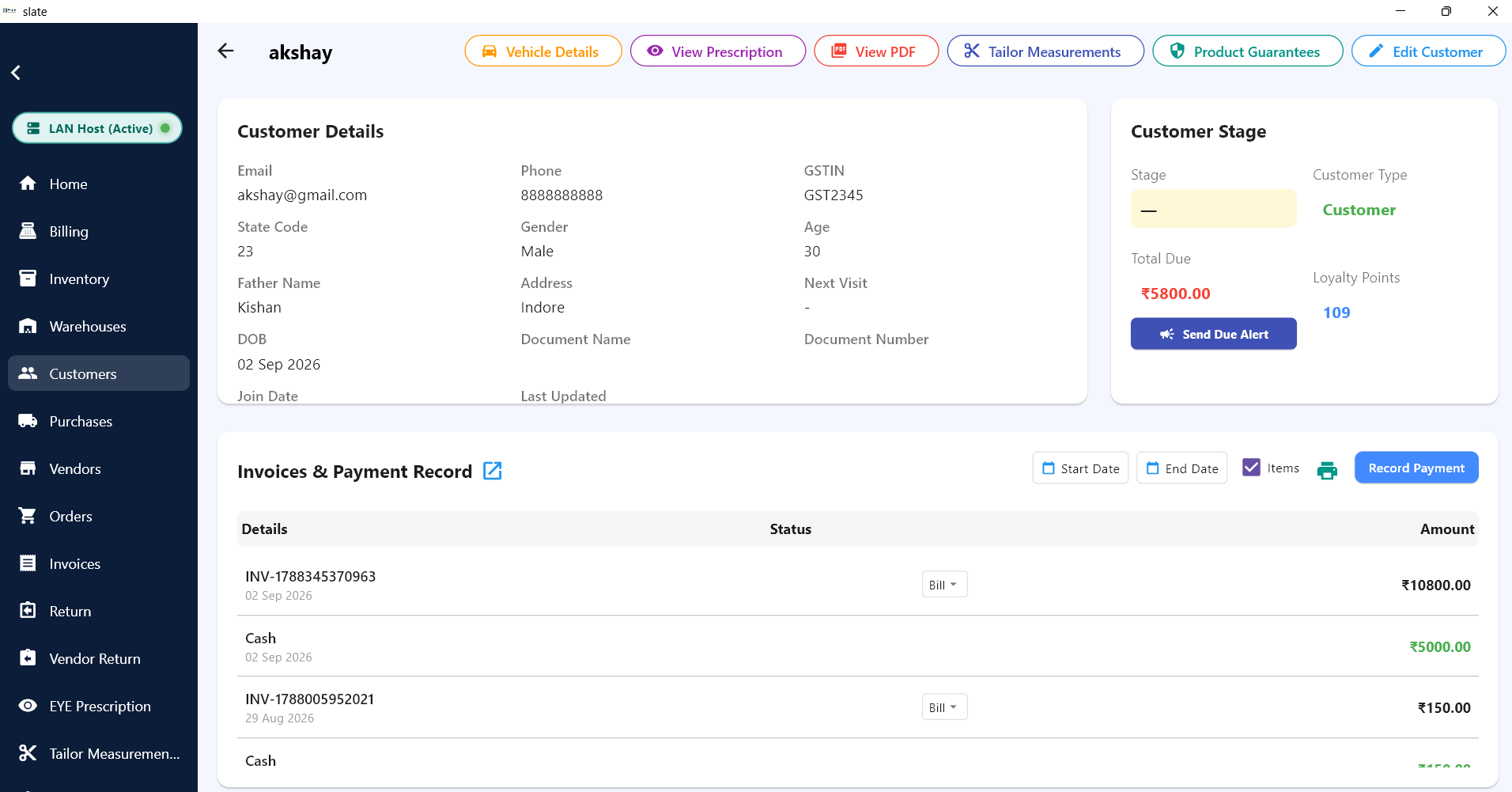 Customer Profile & Khatta