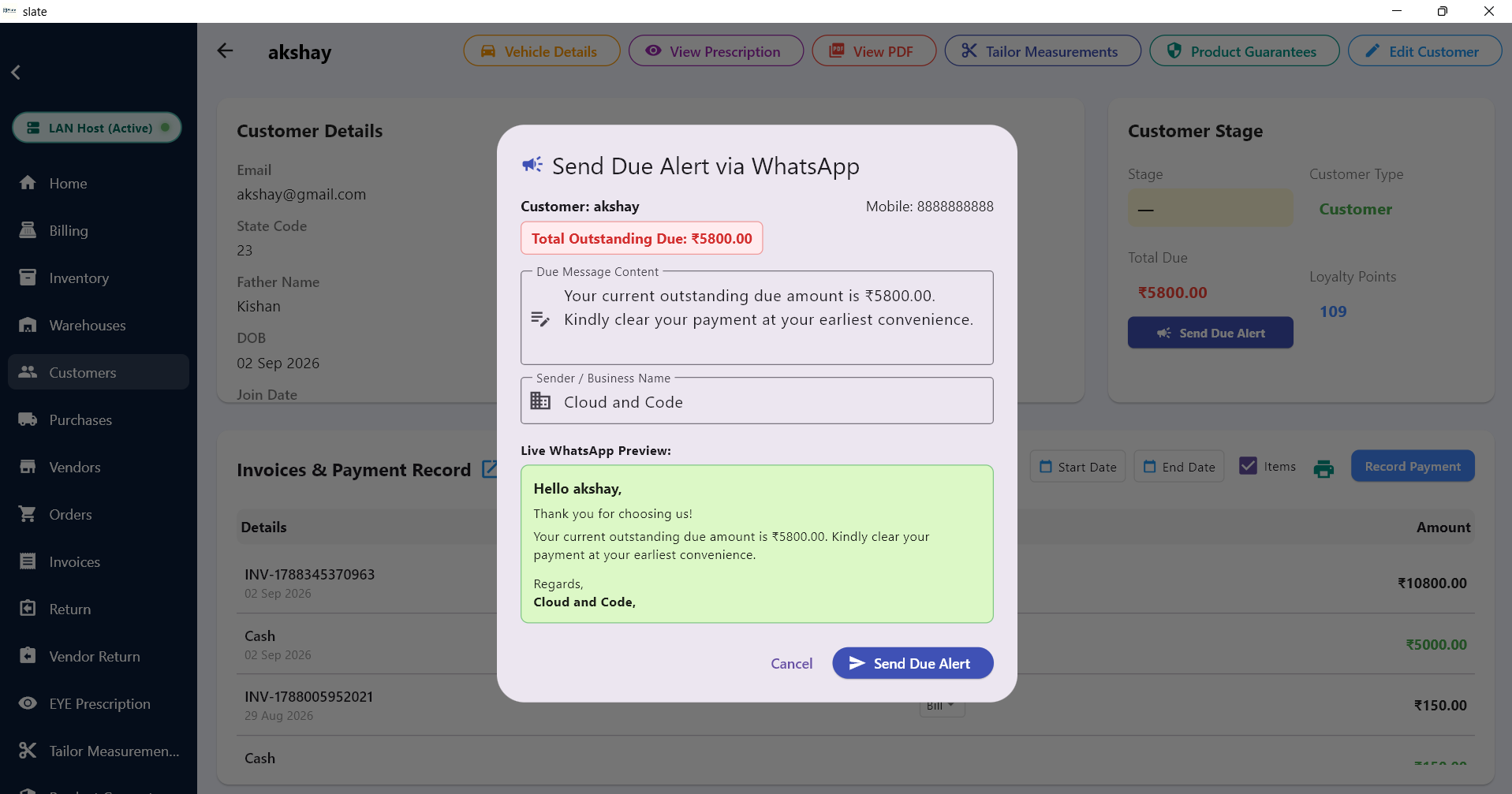 Direct WhatsApp Alert Popup